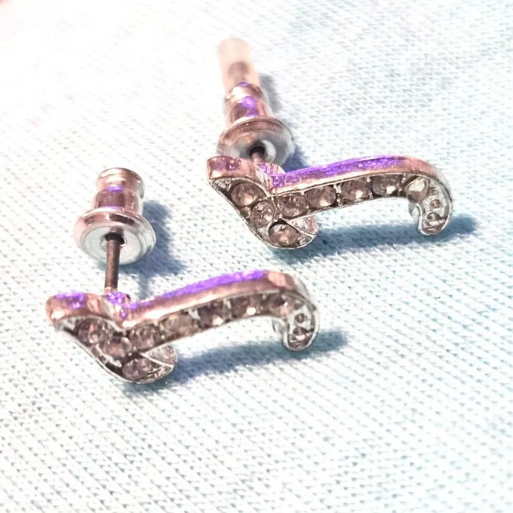 Claire's Kids Jeweled Letter J Stud Earring Rhinestone Initial Sparkle Cute Gift